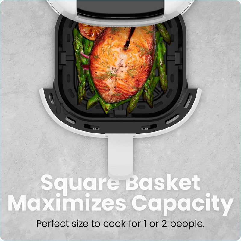 Chefman 2 Qt Mini Air Fryer – Digital Space-Saving Compact Air Fryer with Nonstick and Dishwasher Safe Basket, Quick & Easy Meals in Minutes, Features Digital Timer and Shake Reminder – White - Image 4